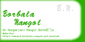 borbala mangol business card